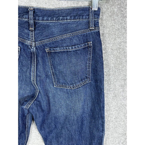 Old Navy High Rise Slouchy Straight Button Fly Crop Jeans Womens Size 6 Blue - Picture 10 of 16